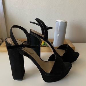 Aldo black open toe platform.